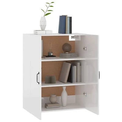 VidaXL Armoire suspendue Blanc brillant 69,5x34x90cm Bois d'ingénierie 5 VidaXL Armoire suspendue Blanc brillant 69,5x34x90cm Bois d'ingénierie – Image 5