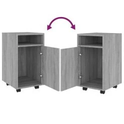 VidaXL Armoire appoint à roues Sonoma gris 33x38x60 cm -Casiers Soldes Boutique image 5 815853