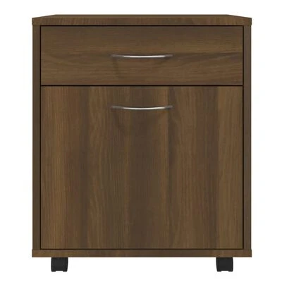 VidaXL Armoire roulante Chêne marron 45x38x54 cm Bois d'ingénierie 5 VidaXL Armoire roulante Chêne marron 45x38x54 cm Bois d'ingénierie – Image 5