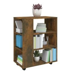 VidaXL Armoire roulante Chêne fumé 60x35x75 cm Bois d'ingénierie 10 VidaXL Armoire roulante Chêne fumé 60x35x75 cm Bois d'ingénierie -Casiers Soldes Boutique image 5 815966