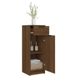 VidaXL Armoire de bain Chêne marron 32x34x90 cm Bois d'ingénierie 10 VidaXL Armoire de bain Chêne marron 32x34x90 cm Bois d'ingénierie -Casiers Soldes Boutique image 5 817059