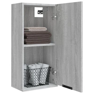 VidaXL Armoire de salle de bain murale Sonoma gris 32x20x67 cm 5 VidaXL Armoire de salle de bain murale Sonoma gris 32x20x67 cm – Image 5