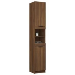 VidaXL Armoire de bain Chêne marron 32x34x188,5 cm Bois d'ingénierie -Casiers Soldes Boutique image 5 817071