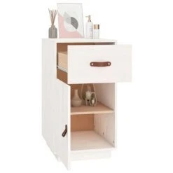 VidaXL Armoire de bureau Blanc 40x50x75 cm Bois massif de pin 10 VidaXL Armoire de bureau Blanc 40x50x75 cm Bois massif de pin -Casiers Soldes Boutique image 5 820098