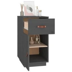VidaXL Armoire de bureau Gris 40x50x75 cm Bois massif de pin -Casiers Soldes Boutique image 5 820099