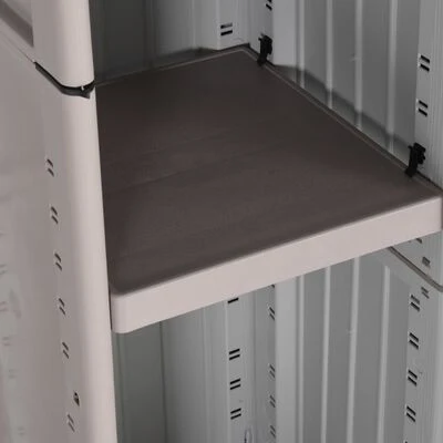 VidaXL Armoire de rangement avec 2 portes 68x39x170cm Gris clair/beige 6 VidaXL Armoire de rangement avec 2 portes 68x39x170cm Gris clair/beige – Image 6