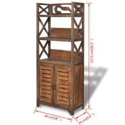 242690 vidaXL Bathroom Cabinet ''Albuquerque'' Wood Brown 46x24x117,5 cm -Casiers Soldes Boutique image 6 242690