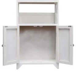 VidaXL Armoire de salle de bain Blanc 46x24x116 cm Bois de Paulownia -Casiers Soldes Boutique image 6 284109