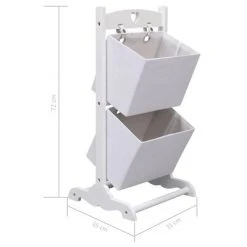 VidaXL Support à panier 2 niveaux Blanc 35x35x72 cm Bois 11 VidaXL Support à panier 2 niveaux Blanc 35x35x72 cm Bois -Casiers Soldes Boutique image 6 284255