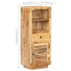 VidaXL Buffet 45x32x110 cm Bois de manguier brut -Casiers Soldes Boutique image 6 320464