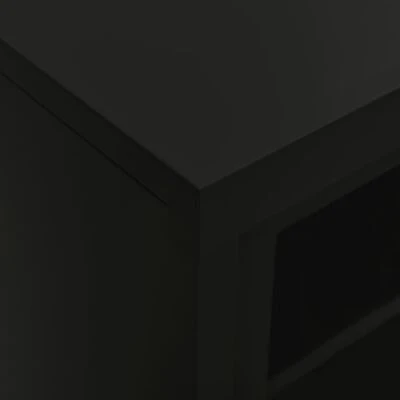 VidaXL Armoire à portes coulissantes Noir 90x40x90 cm Acier 6 VidaXL Armoire à portes coulissantes Noir 90x40x90 cm Acier – Image 6