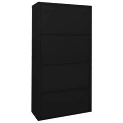VidaXL Armoire de bureau avec porte coulissante Noir 90x40x180cm Acier -Casiers Soldes Boutique image 6 335960