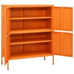 VidaXL Armoire de rangement Orange 80x35x101,5 cm Acier -Casiers Soldes Boutique image 6 336138