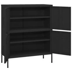 VidaXL Armoire de rangement Noir 80x35x101,5 cm Acier -Casiers Soldes Boutique image 6 336142