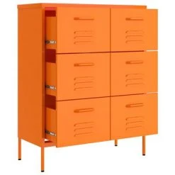 VidaXL Armoire à tiroirs Orange 80x35x101,5 cm Acier -Casiers Soldes Boutique image 6 336147