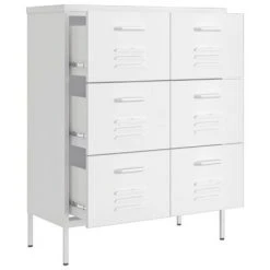 VidaXL Armoire à tiroirs Blanc 80x35x101,5 cm Acier 11 VidaXL Armoire à tiroirs Blanc 80x35x101,5 cm Acier -Casiers Soldes Boutique image 6 336152