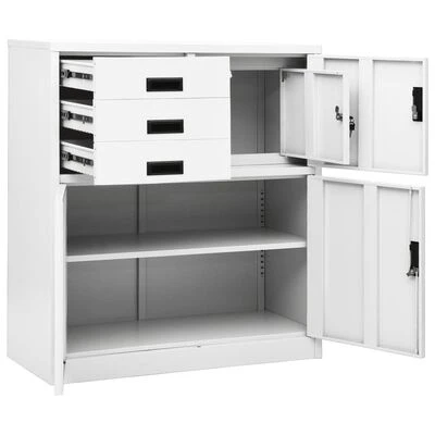 VidaXL Armoire de bureau Blanc 90x40x102 cm Acier 6 VidaXL Armoire de bureau Blanc 90x40x102 cm Acier – Image 6