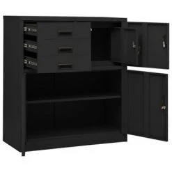 VidaXL Armoire de bureau Anthracite 90x40x102 cm Acier -Casiers Soldes Boutique image 6 336408