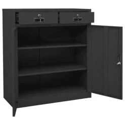 VidaXL Armoire de bureau Anthracite 90x40x102 cm Acier -Casiers Soldes Boutique image 6 336412
