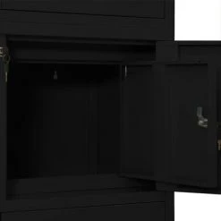 VidaXL Armoire de bureau Noir 90x40x180 cm Acier -Casiers Soldes Boutique image 6 336415