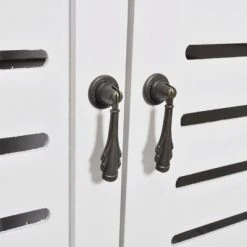 VidaXL Vitrine Blanc 46x24x140 cm Bois de Paulownia solide -Casiers Soldes Boutique image 6 338505