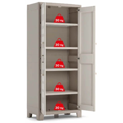 Keter Armoire de rangement et étagères Gulliver Beige et marron 182 cm 6 Keter Armoire de rangement et étagères Gulliver Beige et marron 182 cm – Image 6