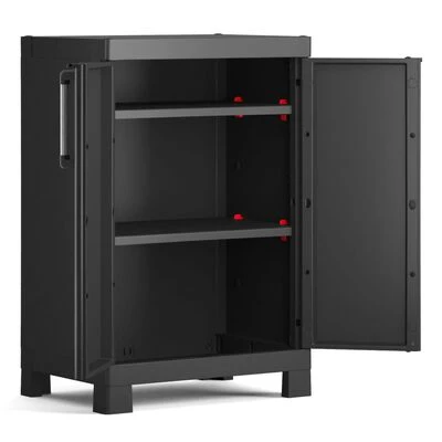 Keter Armoire de rangement basse Detroit Noir 6 Keter Armoire de rangement basse Detroit Noir – Image 6