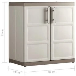 Keter Armoire de rangement basse Excellence XL Beige et taupe 93 cm -Casiers Soldes Boutique image 6 46643