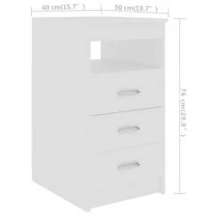 VidaXL Armoire à tiroirs Blanc 40x50x76 cm Bois d'ingénierie 11 VidaXL Armoire à tiroirs Blanc 40x50x76 cm Bois d'ingénierie -Casiers Soldes Boutique image 6 801805