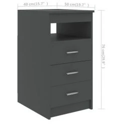VidaXL Armoire à tiroirs Gris 40x50x76 cm Bois d'ingénierie -Casiers Soldes Boutique image 6 801807