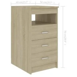 VidaXL Armoire à tiroirs Chêne sonoma 40x50x76 cm Bois d'ingénierie -Casiers Soldes Boutique image 6 801808