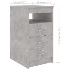 VidaXL Armoire à tiroirs Gris béton 40x50x76 cm Bois d'ingénierie -Casiers Soldes Boutique image 6 801809