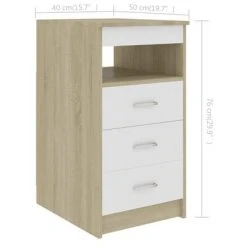 VidaXL Armoire tiroirs Blanc chêne sonoma 40x50x76cm Bois d'ingénierie 11 VidaXL Armoire tiroirs Blanc chêne sonoma 40x50x76cm Bois d'ingénierie -Casiers Soldes Boutique image 6 801810