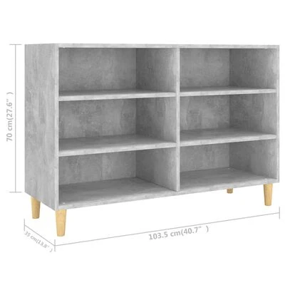 VidaXL Buffet Gris béton 103,5x35x70 cm Aggloméré 6 VidaXL Buffet Gris béton 103,5x35x70 cm Aggloméré – Image 6