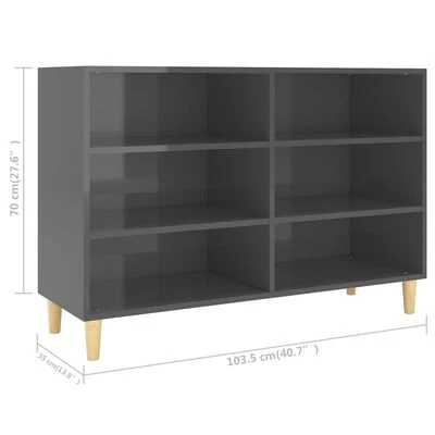 VidaXL Buffet Gris brillant 103,5x35x70 cm Aggloméré 6 VidaXL Buffet Gris brillant 103,5x35x70 cm Aggloméré – Image 6