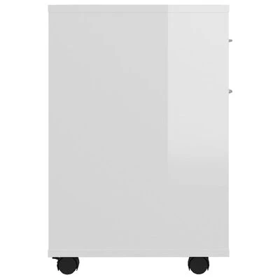 VidaXL Armoire à roulettes Blanc brillant 45x38x54 cm Aggloméré 6 VidaXL Armoire à roulettes Blanc brillant 45x38x54 cm Aggloméré – Image 6