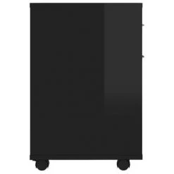 VidaXL Armoire à roulettes Noir brillant 45x38x54 cm Aggloméré -Casiers Soldes Boutique image 6 808447