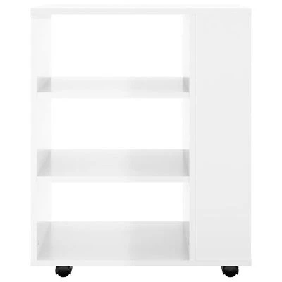 VidaXL Armoire à roulettes Blanc brillant 60x35x75 cm Aggloméré 6 VidaXL Armoire à roulettes Blanc brillant 60x35x75 cm Aggloméré – Image 6