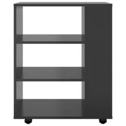 VidaXL Armoire à roulettes Noir brillant 60x35x75 cm Aggloméré -Casiers Soldes Boutique image 6 808456