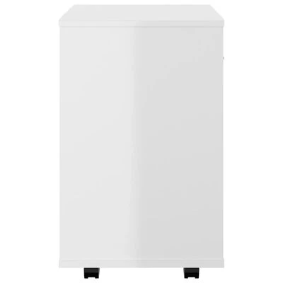 VidaXL Armoire à roulettes Blanc brillant 46x36x59 cm Aggloméré 6 VidaXL Armoire à roulettes Blanc brillant 46x36x59 cm Aggloméré – Image 6