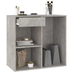 VidaXL Armoire à cosmétiques Gris béton 80x40x75 cm Bois d'ingénierie -Casiers Soldes Boutique image 6 808841