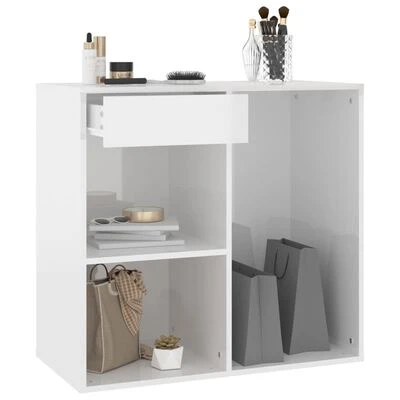VidaXL Armoire cosmétique Blanc brillant 80x40x75 cm Bois d'ingénierie 6 VidaXL Armoire cosmétique Blanc brillant 80x40x75 cm Bois d'ingénierie – Image 6
