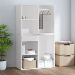 VidaXL Armoire de dressing Blanc 80x40x65 cm Bois d'ingénierie 11 VidaXL Armoire de dressing Blanc 80x40x65 cm Bois d'ingénierie -Casiers Soldes Boutique image 6 808846