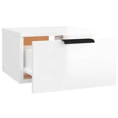 VidaXL Tables de chevet murales 2 pcs Blanc brillant 34x30x20 cm 6 VidaXL Tables de chevet murales 2 pcs Blanc brillant 34x30x20 cm – Image 6
