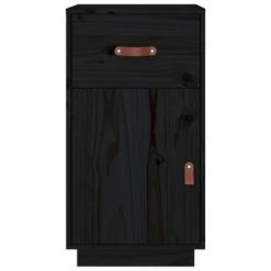 VidaXL Armoire de bureau Noir 40x50x75 cm Bois massif de pin -Casiers Soldes Boutique image 6 820101