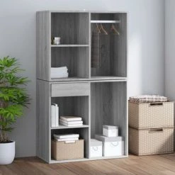 VidaXL Armoire de dressing Sonoma gris 80x40x65 cm Bois d'ingénierie 11 VidaXL Armoire de dressing Sonoma gris 80x40x65 cm Bois d'ingénierie -Casiers Soldes Boutique image 6 820506